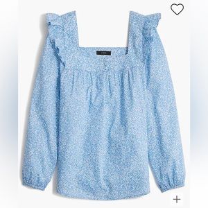 NWT J.Crew Factory Squareneck Ruffle Top